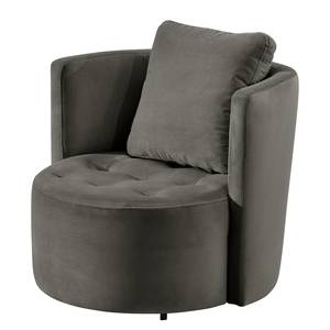 Fauteuil Timboan Velours Blonda: Anthracite - Avec repose-pieds