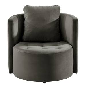 Fauteuil Timboan Velours Blonda: Anthracite - Avec repose-pieds