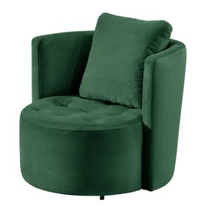 Fauteuil Timboan Velours Blonda: Vert sapin - Avec repose-pieds