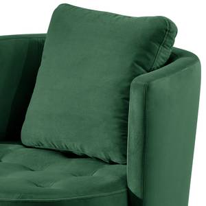 Fauteuil Timboan Velours Blonda: Vert sapin - Avec repose-pieds