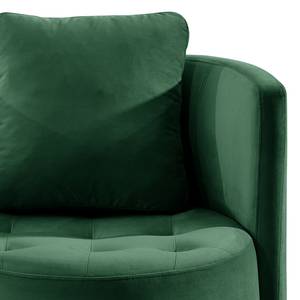 Fauteuil Timboan Velours Blonda: Vert sapin - Avec repose-pieds