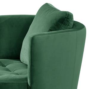 Fauteuil Timboan Velours Blonda: Vert sapin - Avec repose-pieds