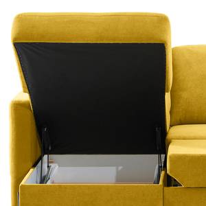 Ecksofa Engele mit Longchair Microfaser Sole: Senfgelb