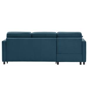 Hoekbank Engele met chaise longue Velours Onoli: Marineblauw