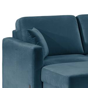 Hoekbank Engele met chaise longue Velours Onoli: Marineblauw