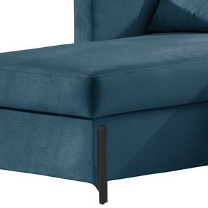 Hoekbank Engele met chaise longue Velours Onoli: Marineblauw