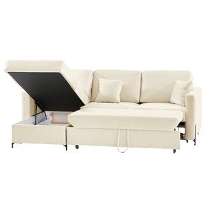 Ecksofa Engele mit Longchair Samt Onoli: Beige