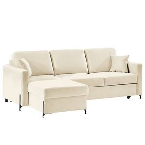 Ecksofa Engele mit Longchair Samt Onoli: Beige