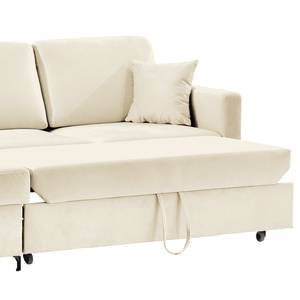 Ecksofa Engele mit Longchair Samt Onoli: Beige