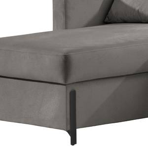 Divano con chaise longue Engele Velluto Onoli: fumo grigio