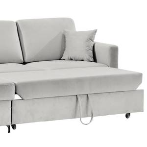 Hoekbank Engele met chaise longue Velours Onoli: Lichtgrijs