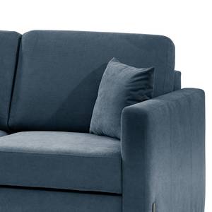 Ecksofa Engele mit Longchair Microfaser Sole: Dunkelblau