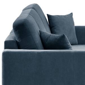 Hoekbank Engele met chaise longue Microvezel Sole: Donkerblauw