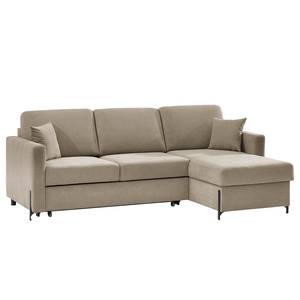 Ecksofa Engele mit Longchair Microfaser Sole: Taupe