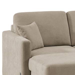 Ecksofa Engele mit Longchair Microfaser Sole: Taupe