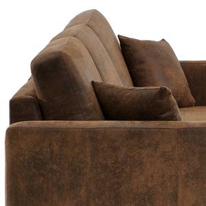 Hoekbank Engele met chaise longue Microvezel Goda: Chocoladebruin