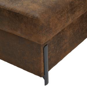 Hoekbank Engele met chaise longue Microvezel Goda: Chocoladebruin