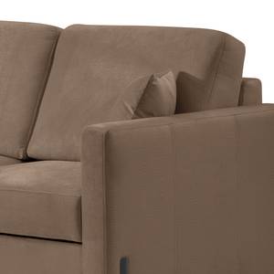 Ecksofa Engele mit Longchair Samt Onoli: Braun