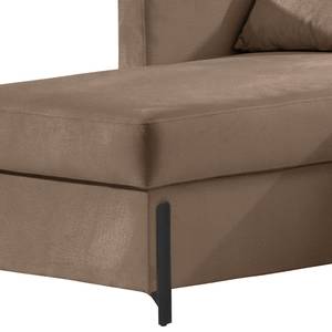 Ecksofa Engele mit Longchair Samt Onoli: Braun