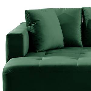 Divano con chaise longue Karkum Velluto Blonda: verde abete - Longchair preimpostata a sinistra