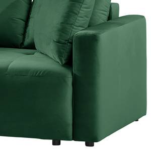 Divano con chaise longue Karkum Velluto Blonda: verde abete - Longchair preimpostata a sinistra