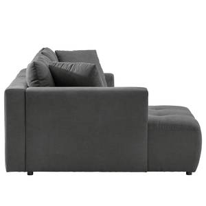 Ecksofa Karkum mit Longchair Microfaser Sole: Graphit - Longchair davorstehend links