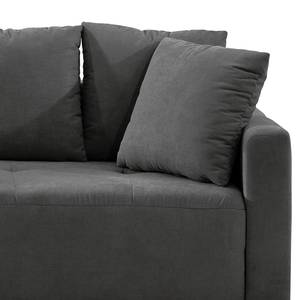 Ecksofa Karkum mit Longchair Microfaser Sole: Graphit - Longchair davorstehend links