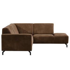 Ecksofa Makata mit Ottomane Microfaser Bice: Dunkelbraun