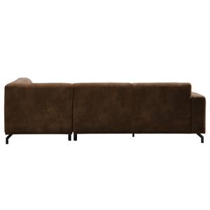 Ecksofa Makata mit Ottomane Microfaser Bice: Dunkelbraun