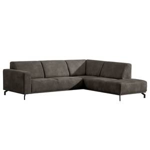 Ecksofa Makata mit Ottomane Microfaser Bice: Fango