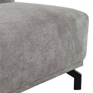 Ecksofa Makata mit Ottomane Microfaser Sole: Hellgrau