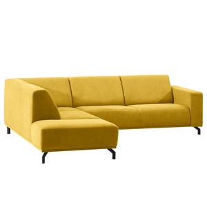 Ecksofa Makata mit Ottomane Microfaser Sole: Senfgelb