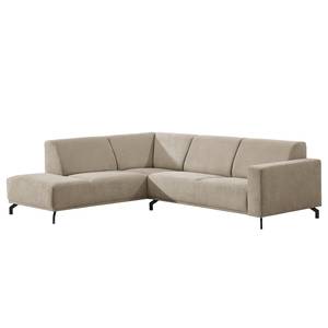 Ecksofa Makata mit Ottomane Microfaser Sole: Taupe