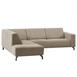 Ecksofa Makata mit Ottomane Microfaser Sole: Taupe