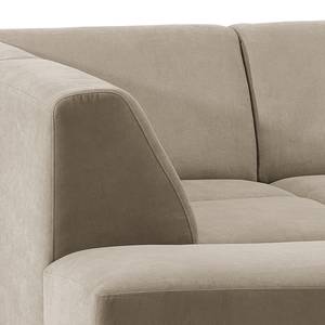 Ecksofa Makata mit Ottomane Microfaser Sole: Taupe