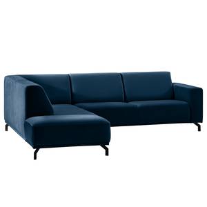 Ecksofa Makata mit Ottomane Samt Blonda: Marineblau