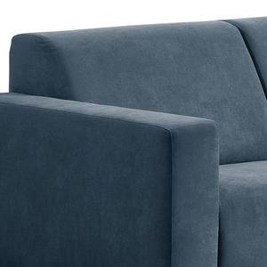 Ecksofa Makata mit Ottomane Microfaser Sole: Dunkelblau