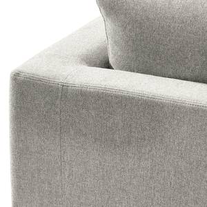 Ecksofa Aniaro Webstoff Maila: Hellgrau - Longchair davorstehend rechts - Aluminium