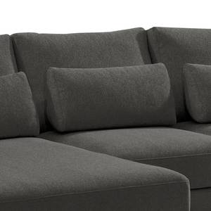 Ecksofa Aniaro Webstoff Maila: Anthrazit - Longchair davorstehend links - Aluminium