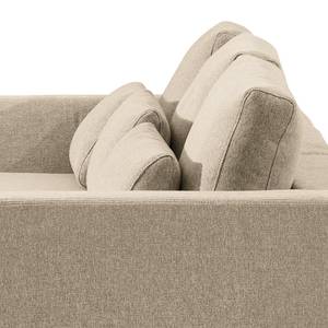 Ecksofa Aniaro Webstoff Maila: Beige - Longchair davorstehend rechts - Aluminium