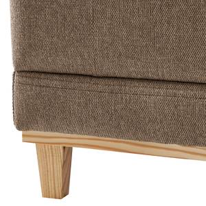 Ecksofa Aniaro Webstoff Maila: Braun - Longchair davorstehend rechts - Buche