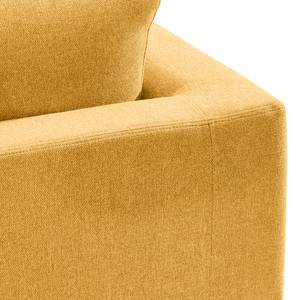 Ecksofa Aniaro Webstoff Maila: Gelb - Longchair davorstehend links - Aluminium