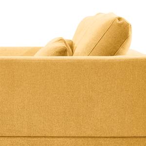 Ecksofa Aniaro Webstoff Maila: Gelb - Longchair davorstehend links - Buche