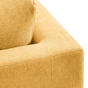 Ecksofa Aniaro Webstoff Maila: Gelb - Longchair davorstehend links - Buche