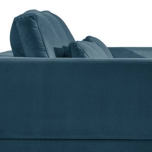 Ecksofa Aniaro Samt Onoli: Marineblau - Longchair davorstehend links - Buche