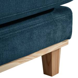 Hoekbank Aniaro Velours Onoli: Marineblauw - Longchair vooraanzicht links - Beuk