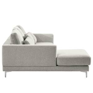 Ecksofa Aniaro Webstoff Maila: Hellgrau - Longchair davorstehend links - Aluminium