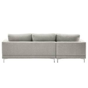 Ecksofa Aniaro Webstoff Maila: Hellgrau - Longchair davorstehend links - Aluminium