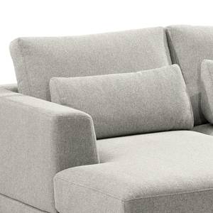 Ecksofa Aniaro Webstoff Maila: Hellgrau - Longchair davorstehend links - Aluminium