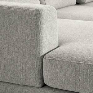 Ecksofa Aniaro Webstoff Maila: Hellgrau - Longchair davorstehend links - Aluminium